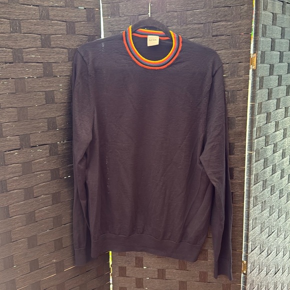 Paul Smith Other - Paul Smith Black Men’s Crew Neck Sweater Multi Color Detailing Around Neck XL